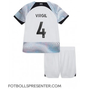 Liverpool Virgil van Dijk #4 Bortatröja Barn 2022-23 Kortärmad (+ korta byxor)